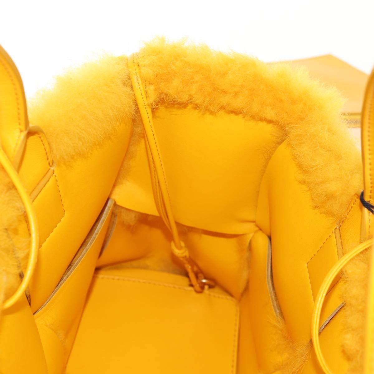 BOTTEGA VENETA MAXI INTRECCIATO The Alco Bag Mouton Yellow 652867 Auth sw1604M