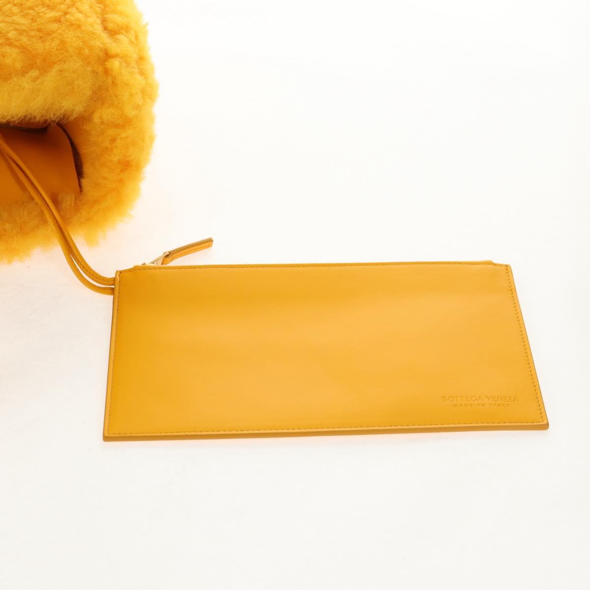 BOTTEGA VENETA MAXI INTRECCIATO The Alco Bag Mouton Yellow 652867 Auth sw1604M