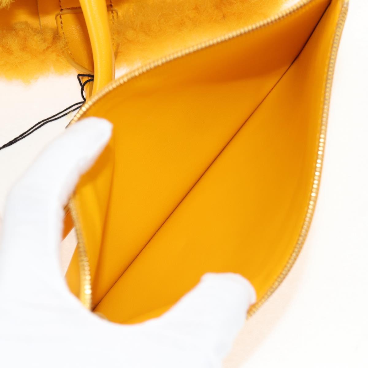 BOTTEGA VENETA MAXI INTRECCIATO The Alco Bag Mouton Yellow 652867 Auth sw1604M