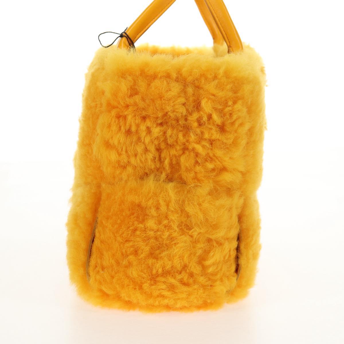 BOTTEGA VENETA MAXI INTRECCIATO The Alco Bag Mouton Yellow 652867 Auth sw1604M