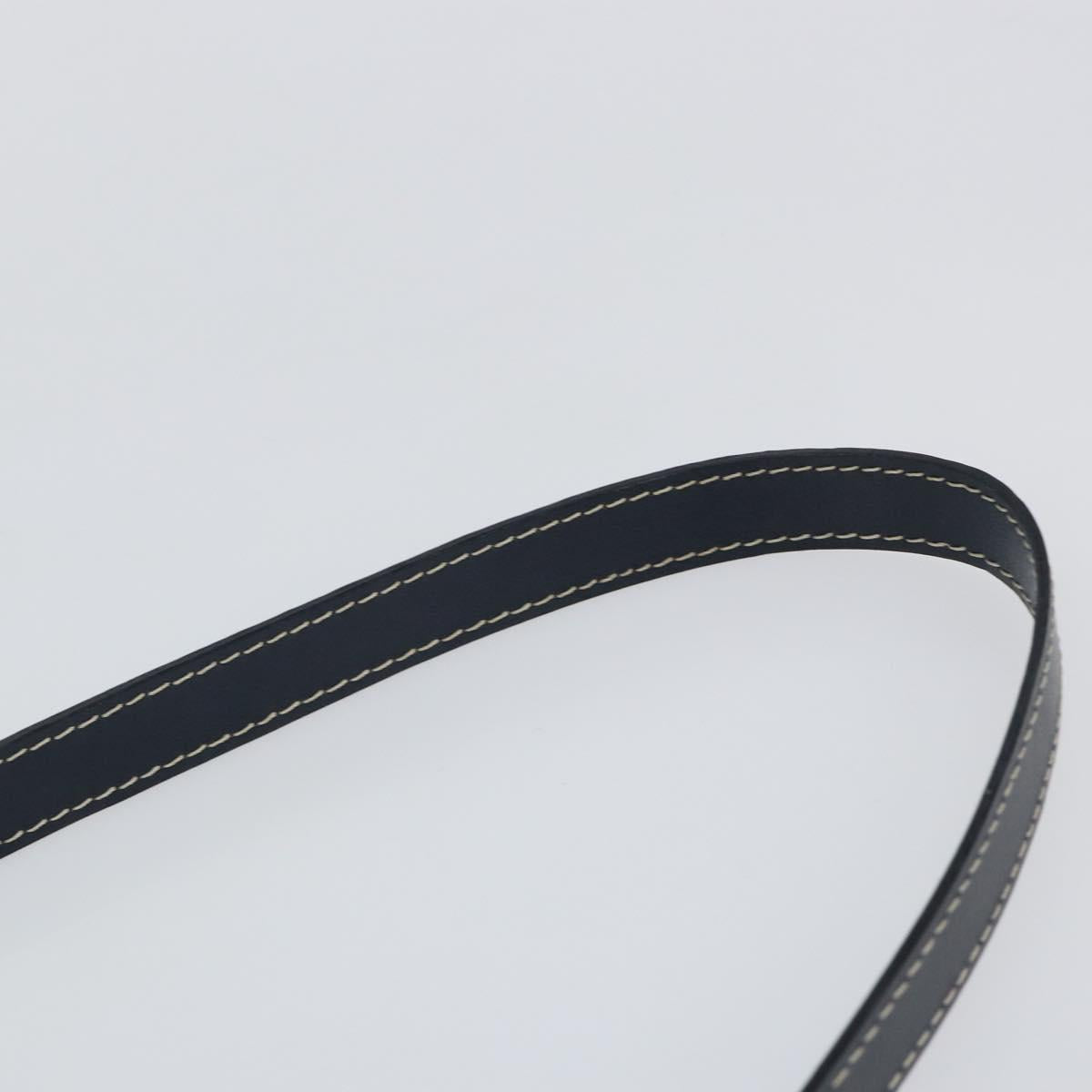 SAINT LAURENT Y Motif Hand Bag Leather 2way Navy Gold Auth sw1605