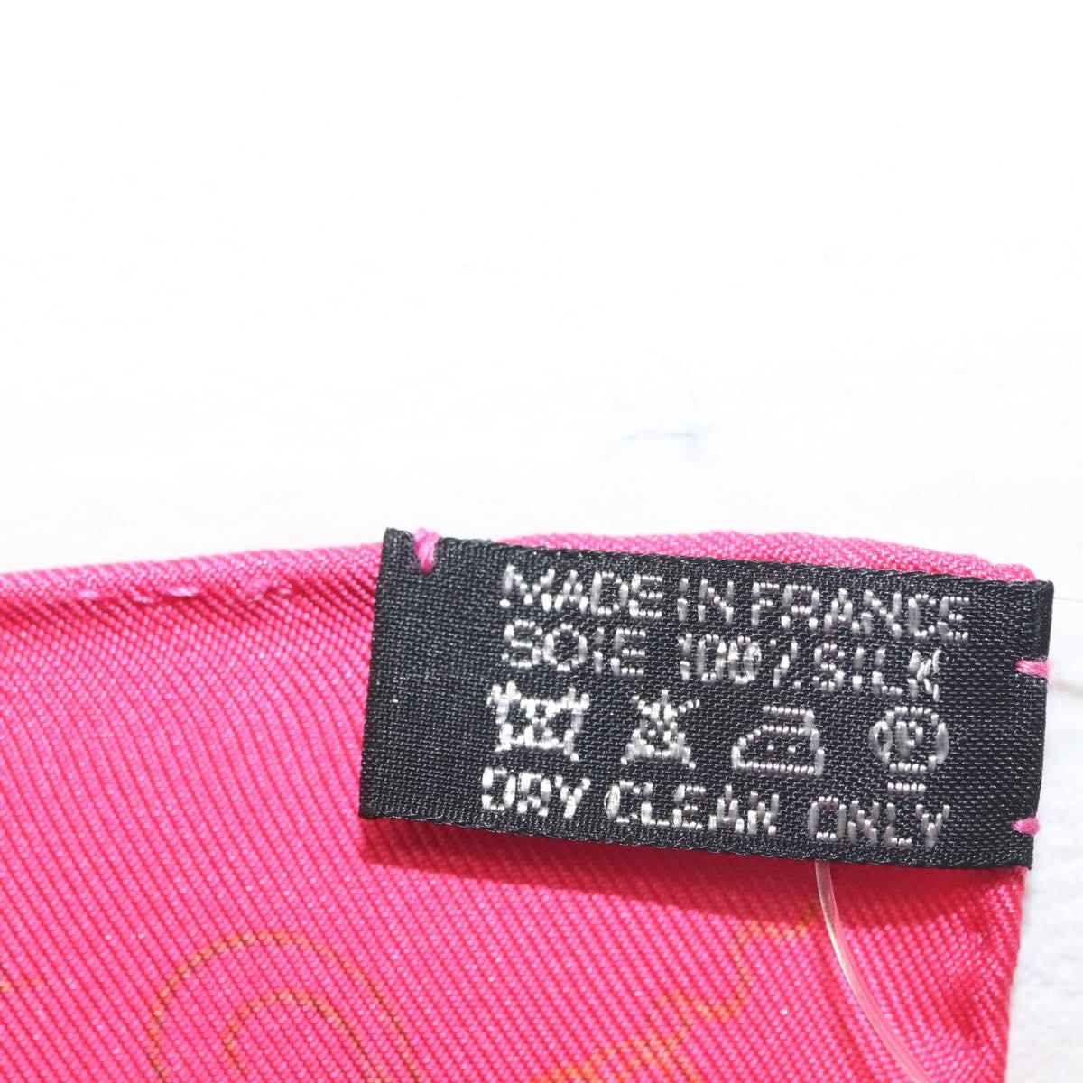 HERMES Carre 40 Scarf ""Effluves"" Silk Fuchsia Auth sw1608