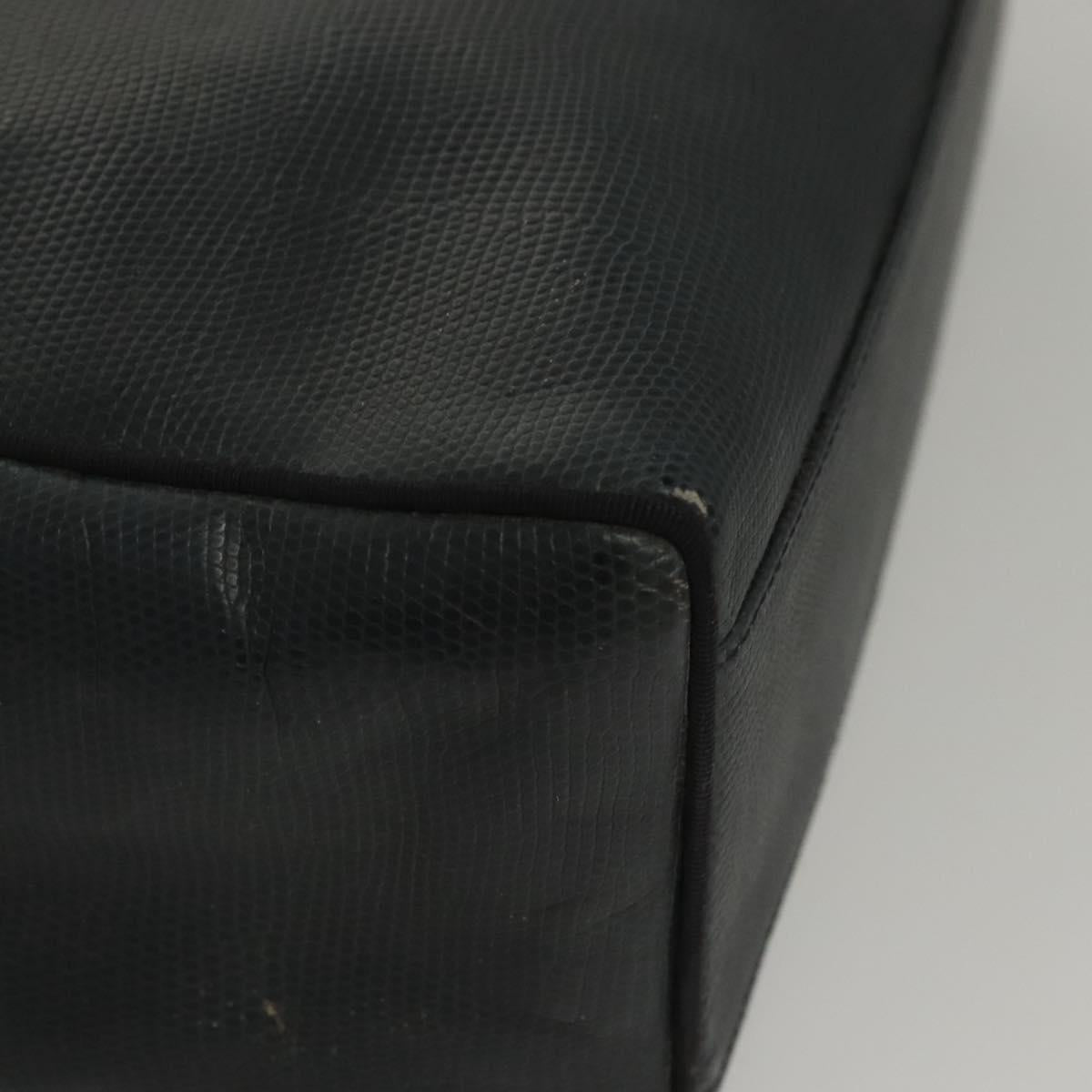 Salvatore Ferragamo Tote Bag Embossed Leather Navy Auth sw161