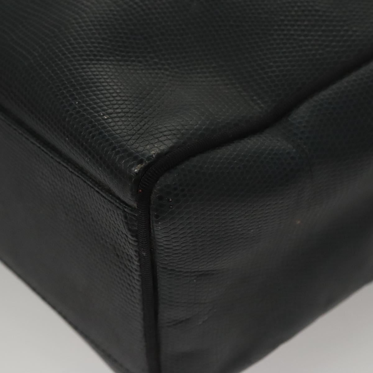 Salvatore Ferragamo Tote Bag Embossed Leather Navy Auth sw161