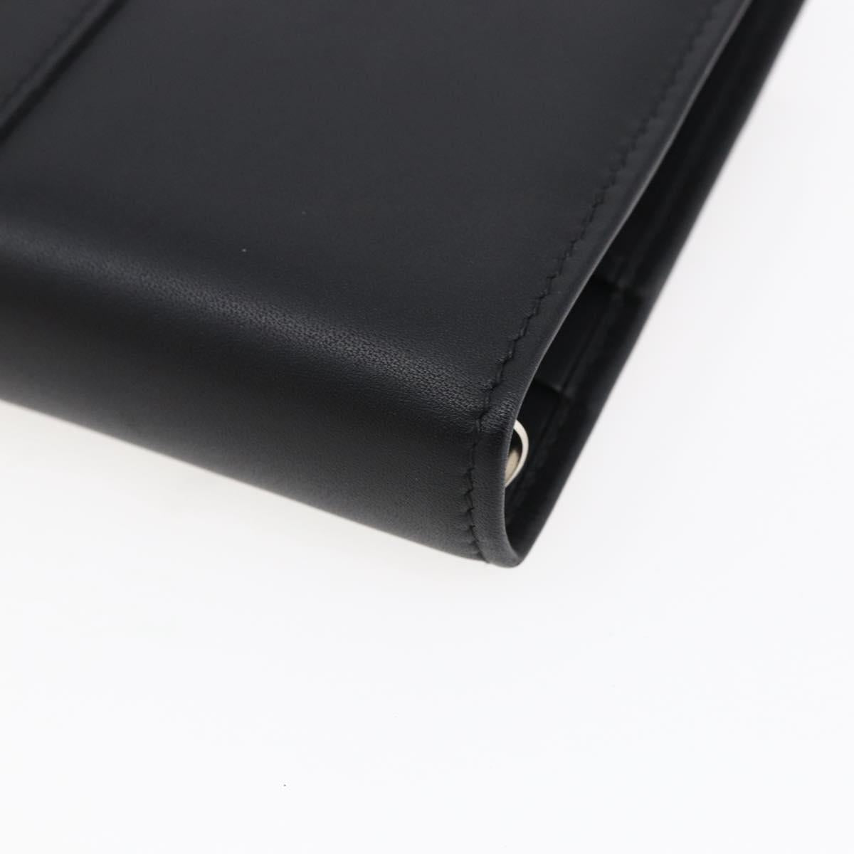 GUCCI Jackie Day Planner Cover Leather Black Silver 29966 1147 Auth sw1611