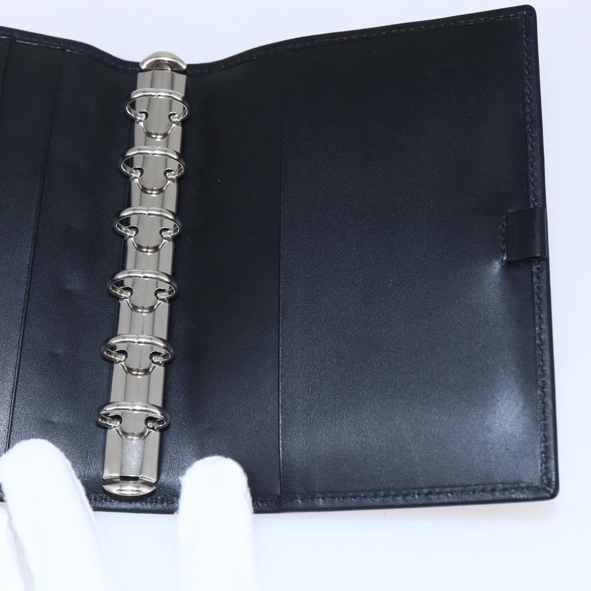 GUCCI Jackie Day Planner Cover Leather Black Silver 29966 1147 Auth sw1611
