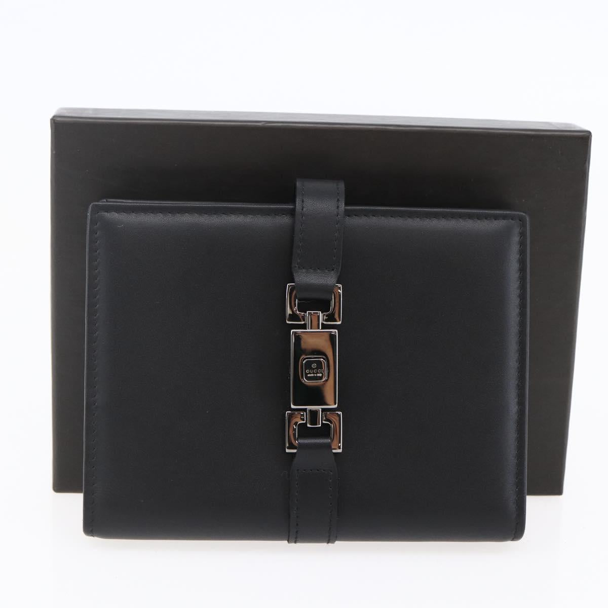 GUCCI Jackie Day Planner Cover Leather Black Silver 29966 1147 Auth sw1611