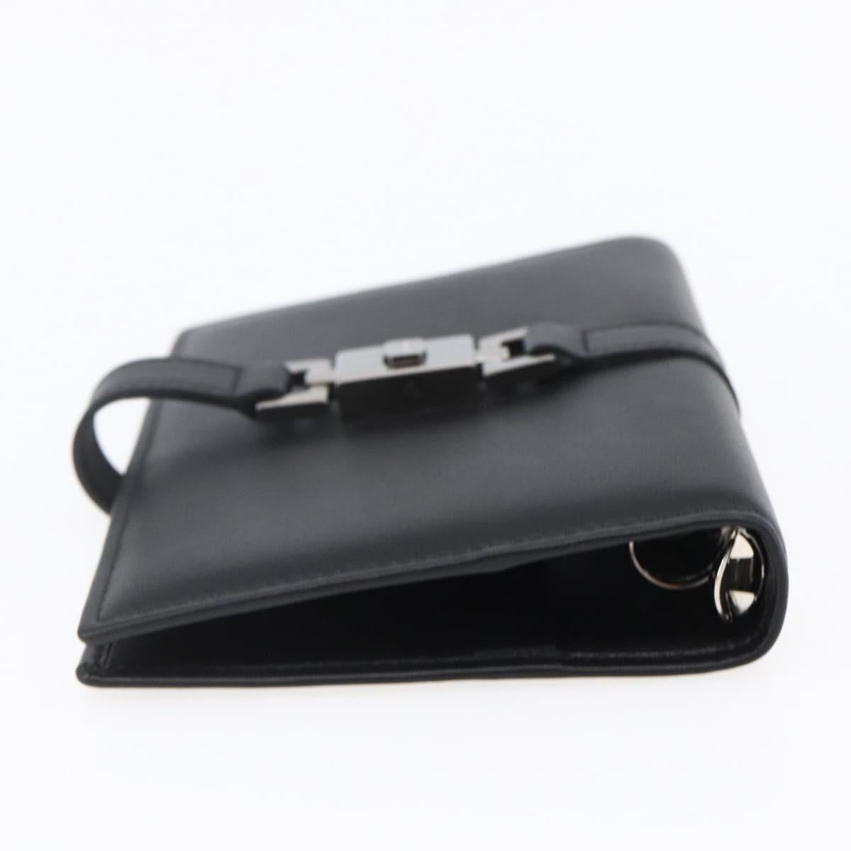 GUCCI Jackie Day Planner Cover Leather Black Silver 29966 1147 Auth sw1611