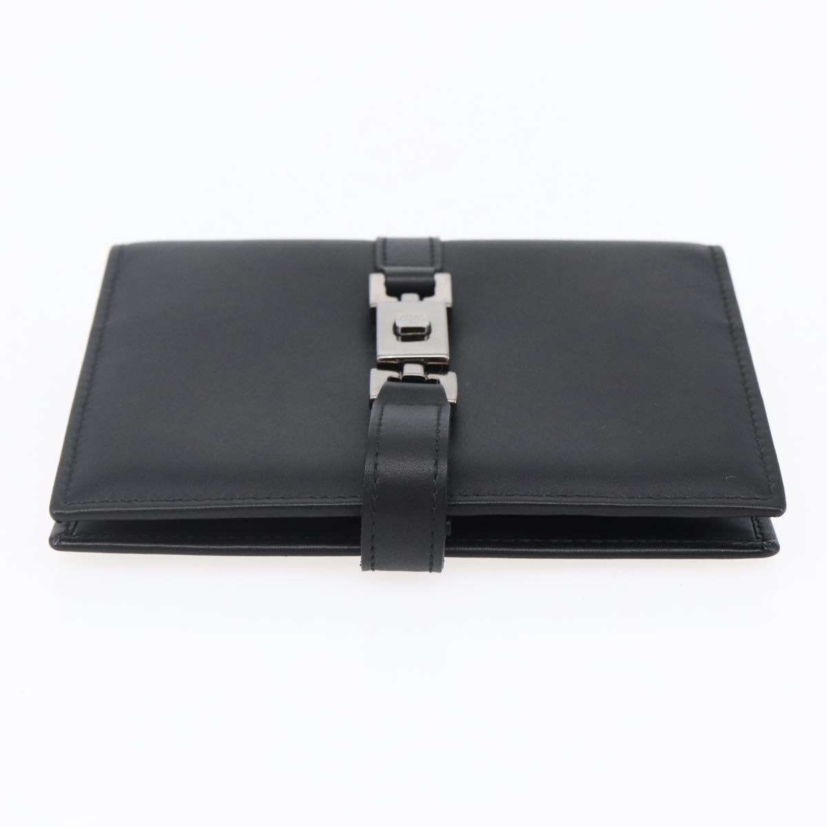 GUCCI Jackie Day Planner Cover Leather Black Silver 29966 1147 Auth sw1611