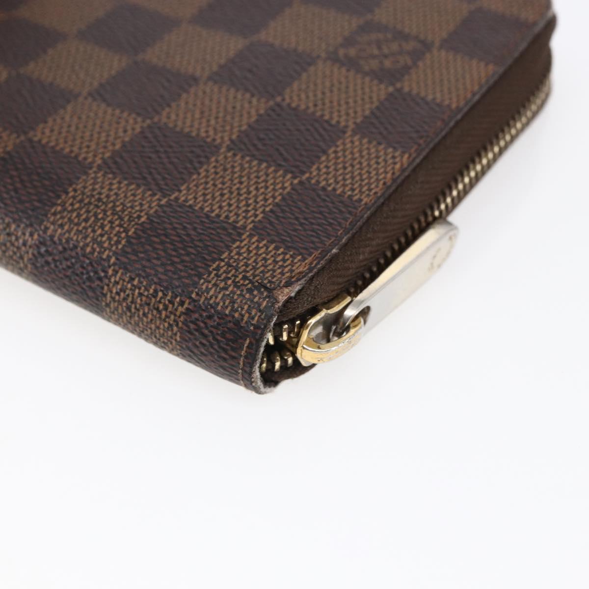 LOUIS VUITTON Damier Ebene Zippy Organizer Long Wallet N60003 LV Auth sw1614