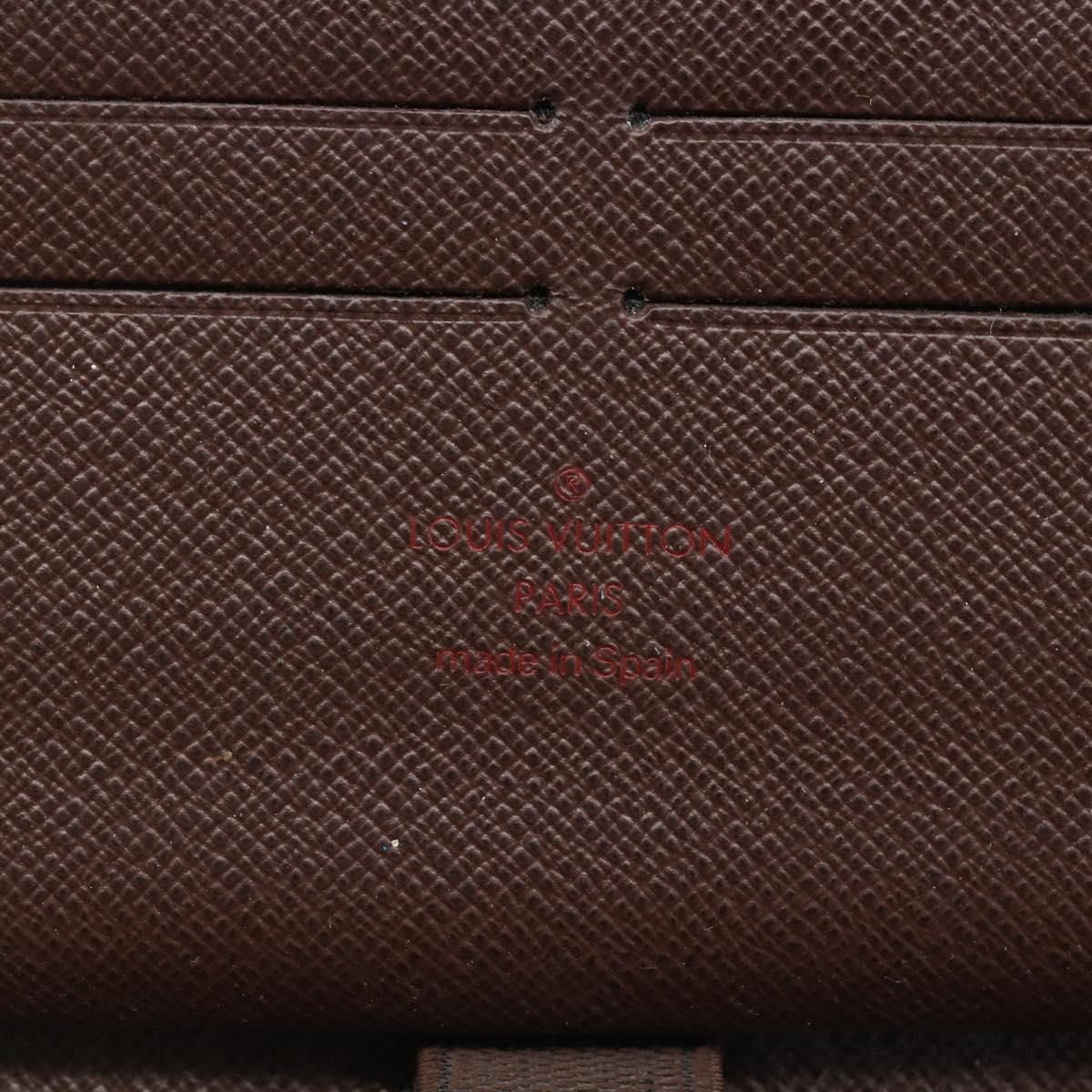 LOUIS VUITTON Damier Ebene Zippy Organizer Long Wallet N60003 LV Auth sw1614
