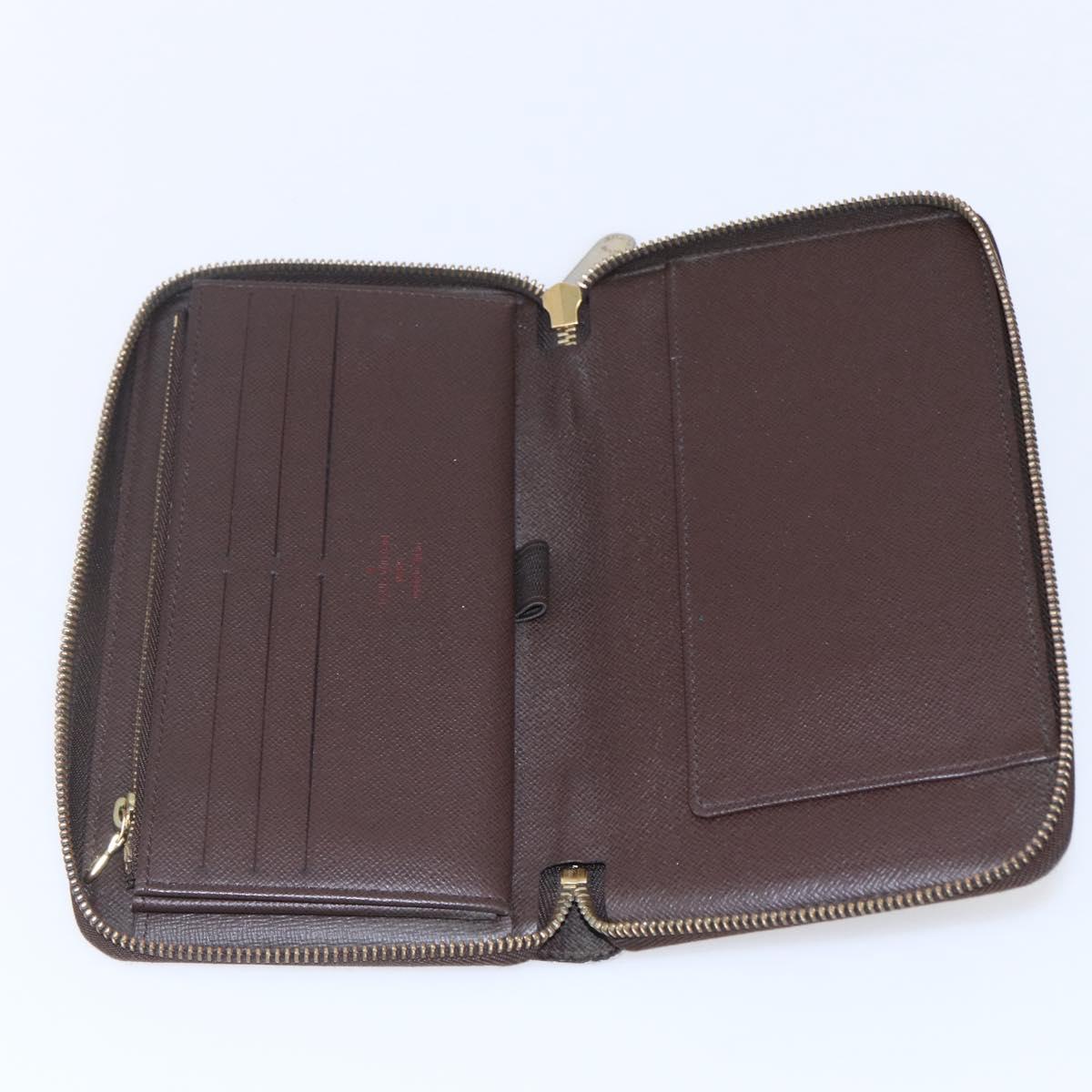 LOUIS VUITTON Damier Ebene Zippy Organizer Long Wallet N60003 LV Auth sw1614