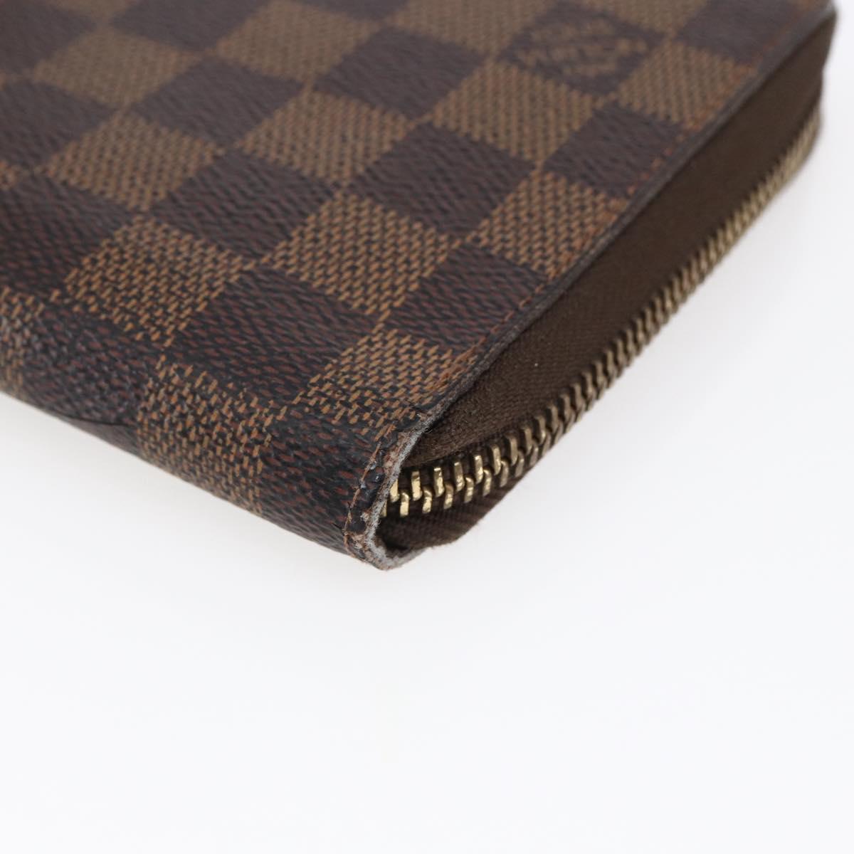 LOUIS VUITTON Damier Ebene Zippy Organizer Long Wallet N60003 LV Auth sw1614