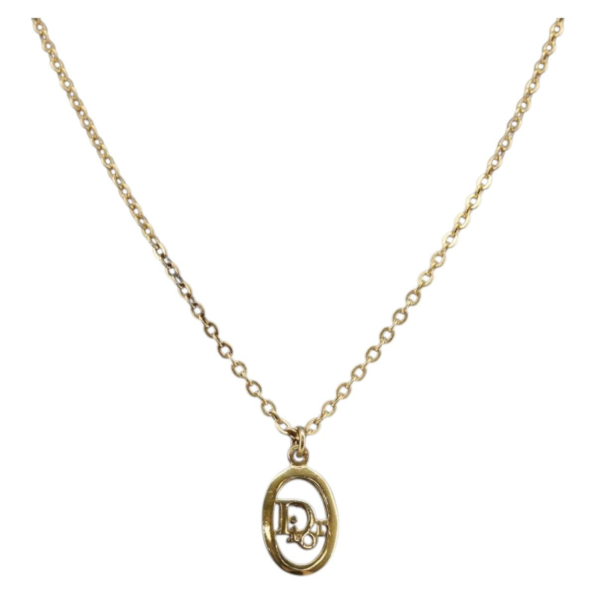 Christian Dior Necklace metal Gold Auth sw1616