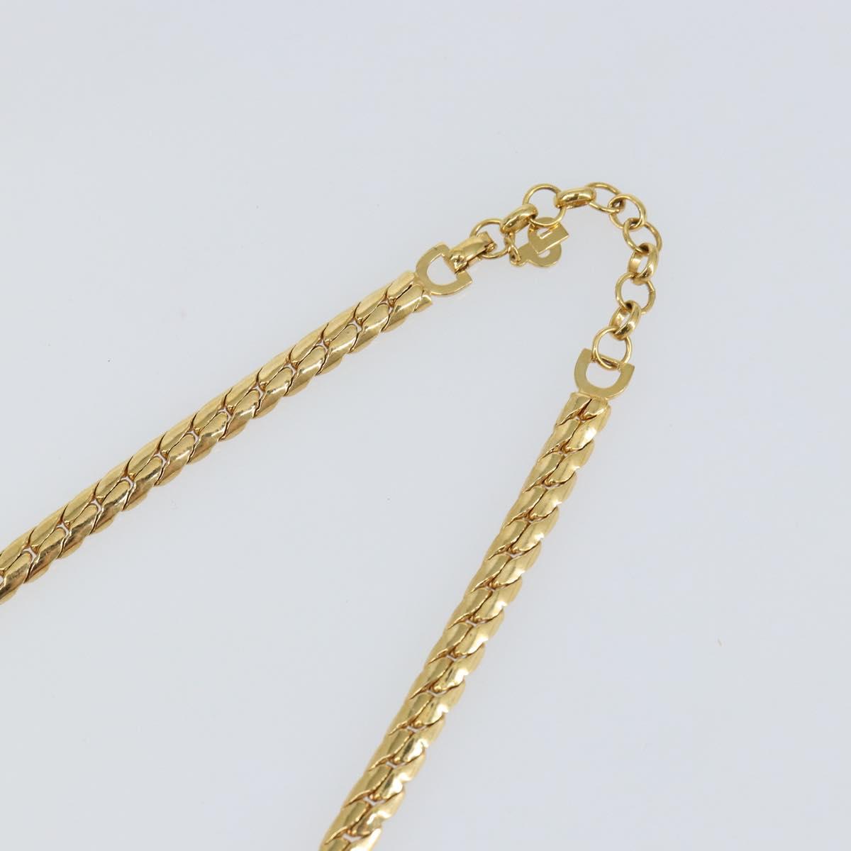 Christian Dior Necklace metal Gold Auth sw1620
