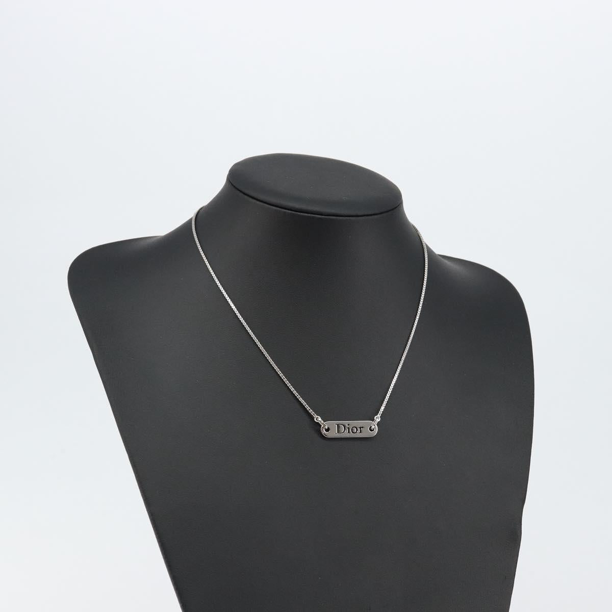 Christian Dior Necklace metal Silver Auth sw1623
