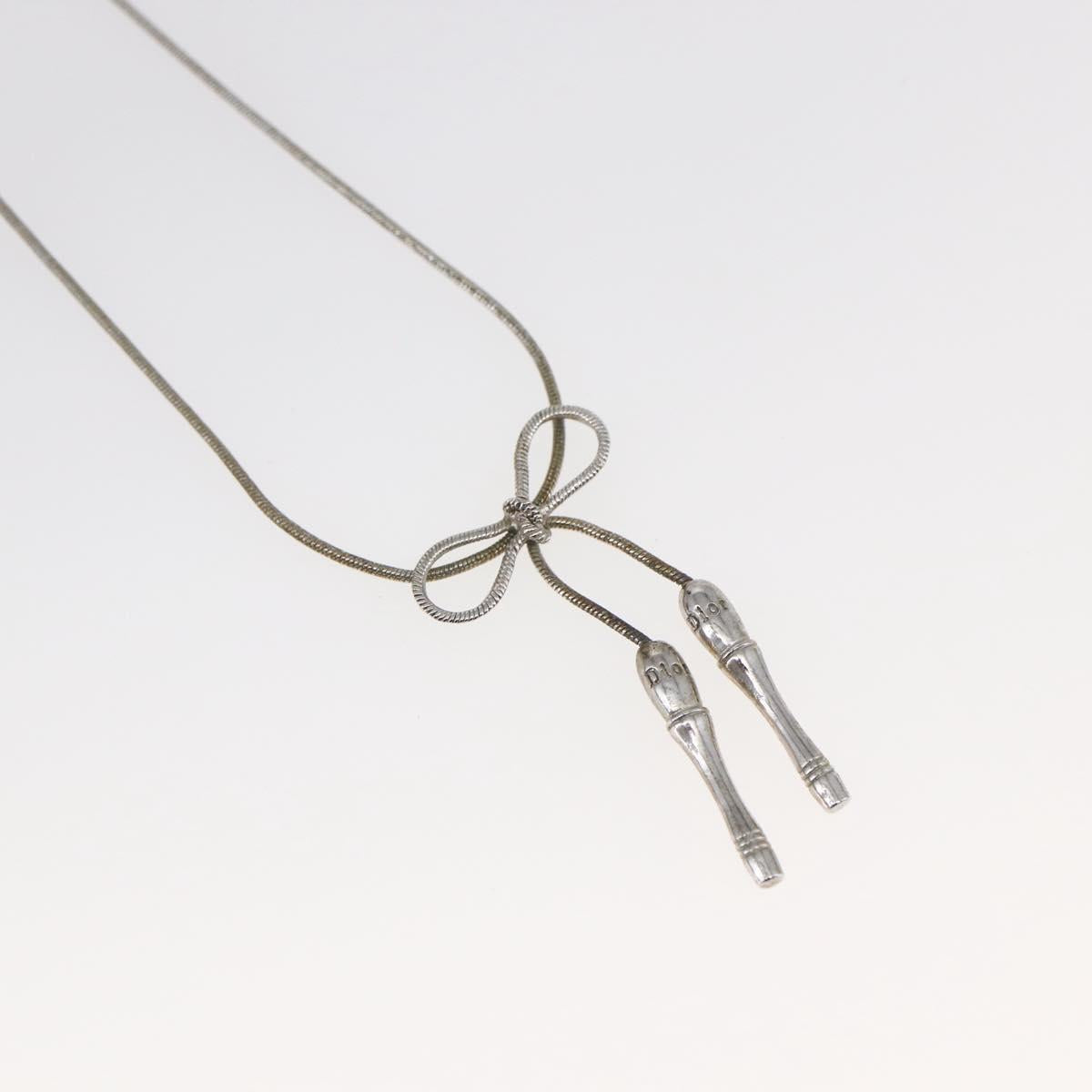 Christian Dior Choker metal Silver Auth sw1624