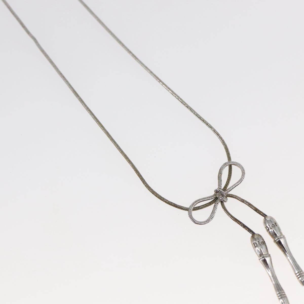 Christian Dior Choker metal Silver Auth sw1624