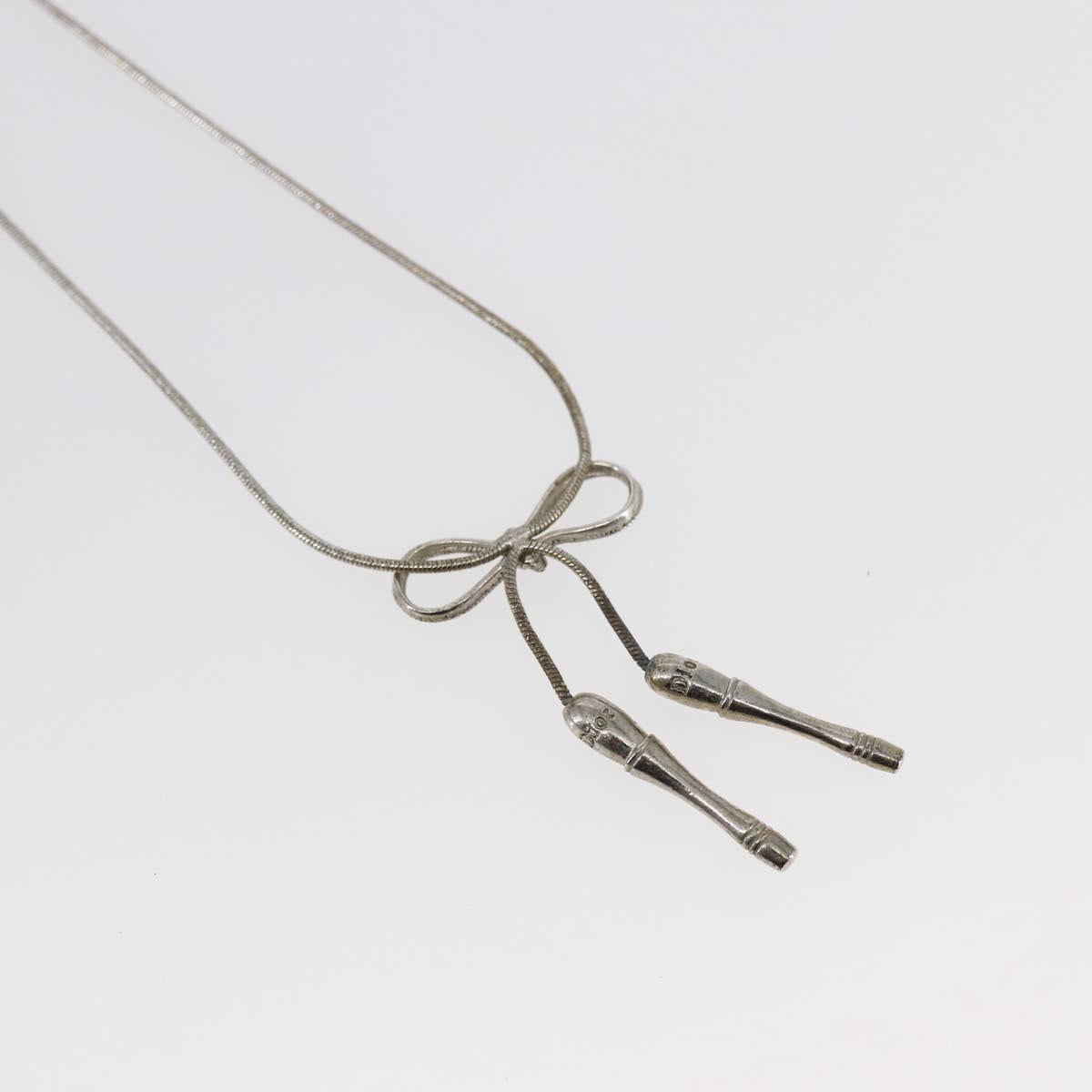 Christian Dior Choker metal Silver Auth sw1624