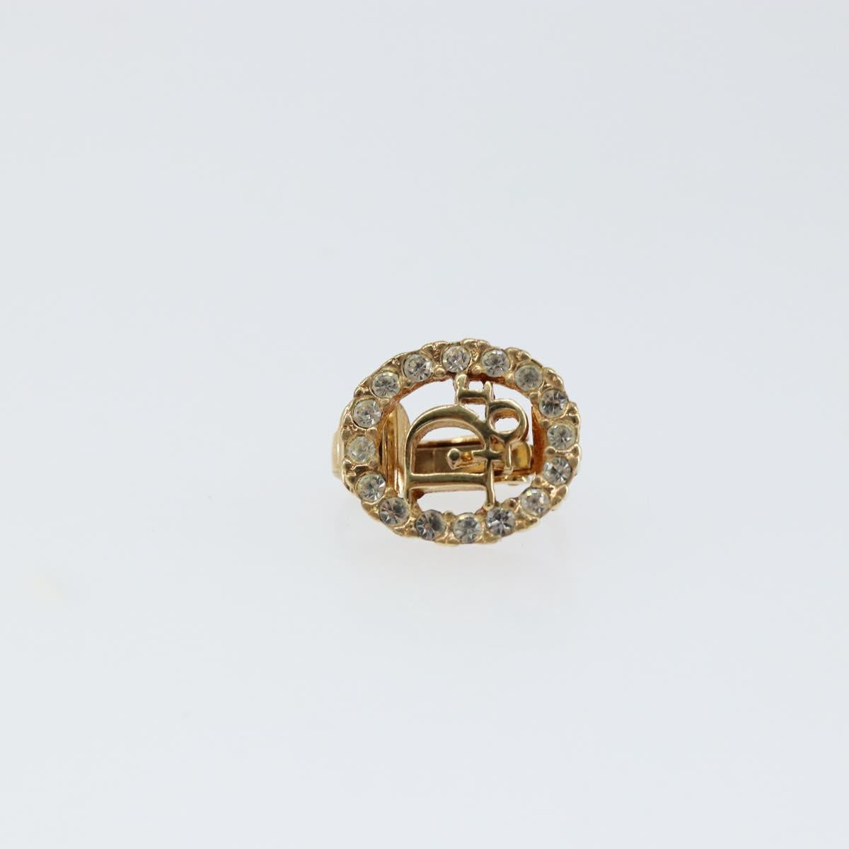 Christian Dior Earring metal Gold Auth sw1629
