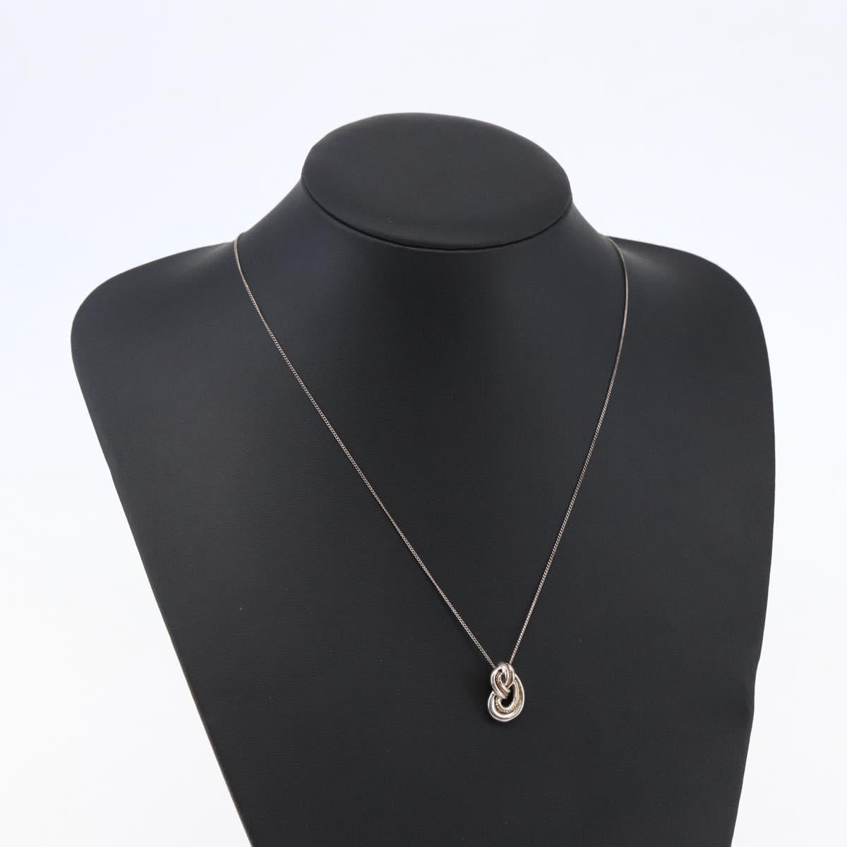 TIFFANY&Co. 18K Yellow Gold Twist Knot Necklace Ag925 Silver Auth SW1642