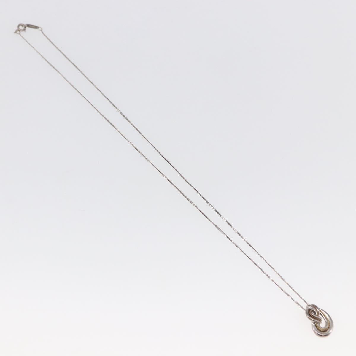 TIFFANY&Co. 18K Yellow Gold Twist Knot Necklace Ag925 Silver Auth SW1642