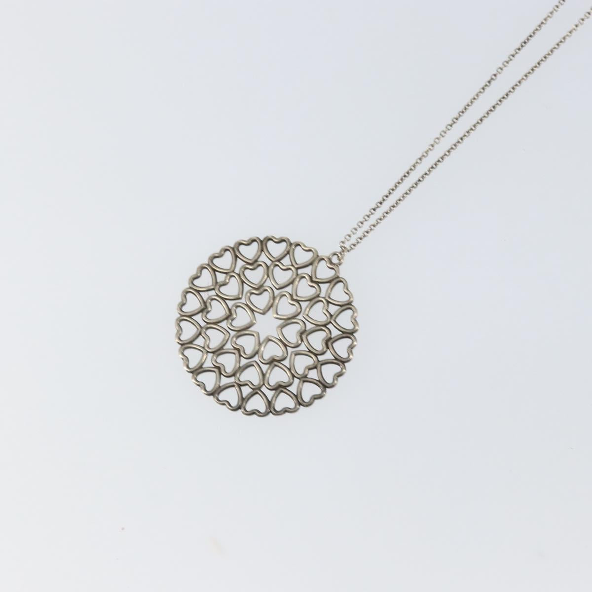 TIFFANY&Co. Crown of Hearts Medallion Necklace Ag925 Silver Auth SW1644