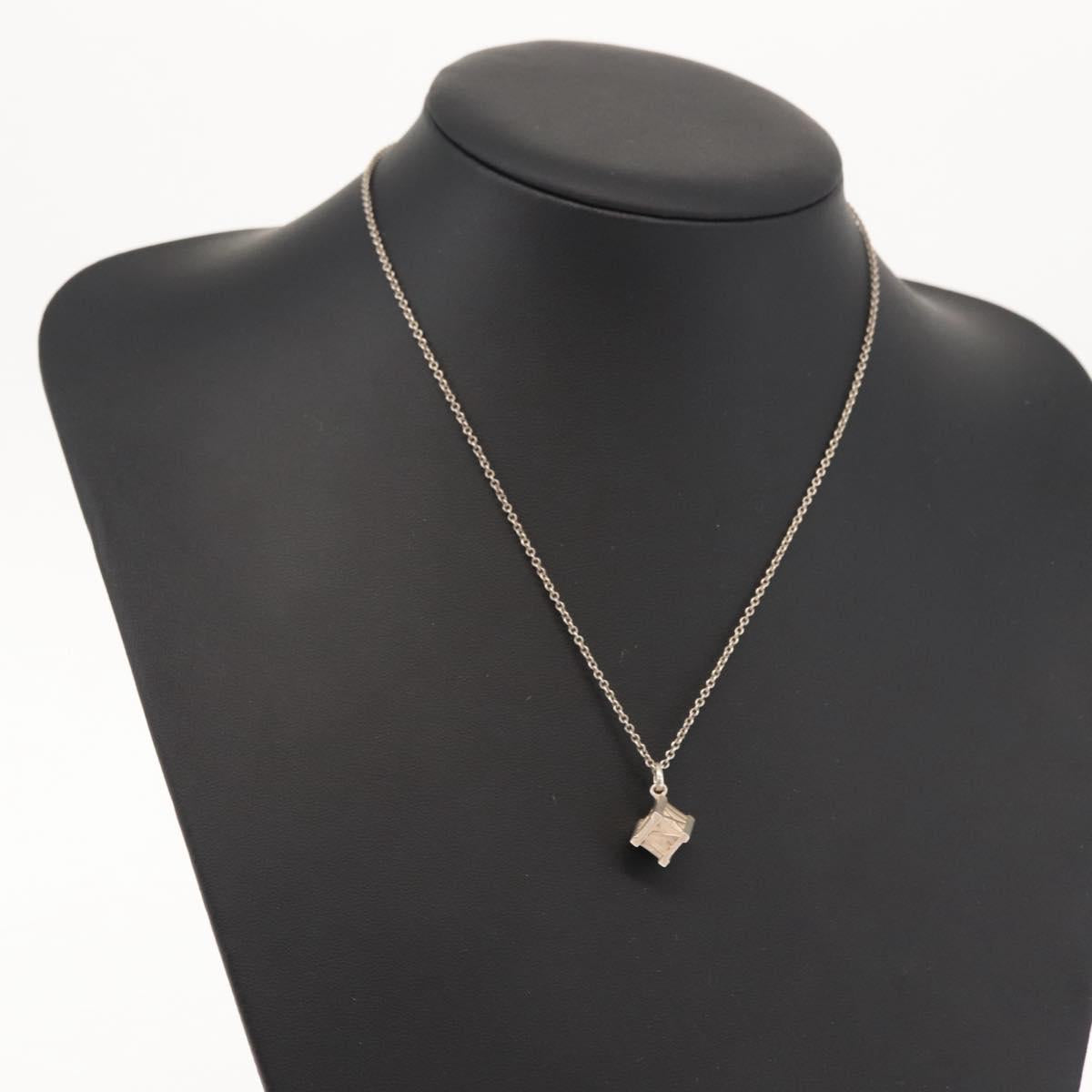 TIFFANY&Co. Atlas Cube Necklace Ag925 Silver Auth SW1649