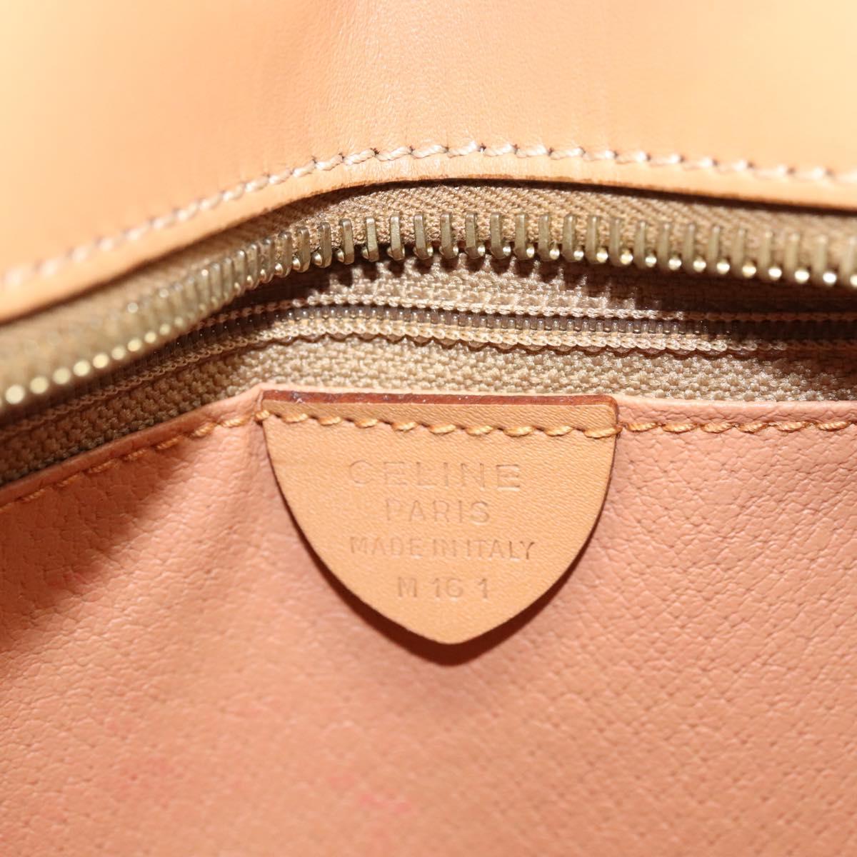 CELINE Macadam Canvas Shoulder Bag PVC Leather Brown Gold Auth sw165