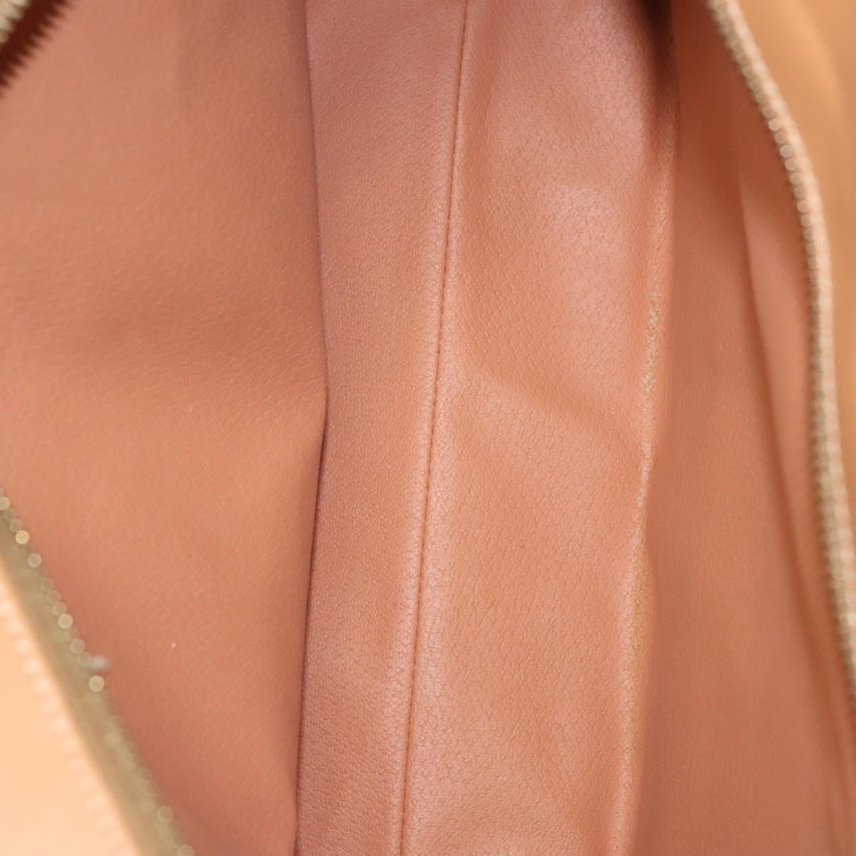 CELINE Macadam Canvas Shoulder Bag PVC Leather Brown Gold Auth sw165