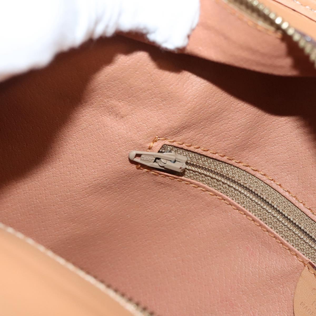 CELINE Macadam Canvas Shoulder Bag PVC Leather Brown Gold Auth sw165