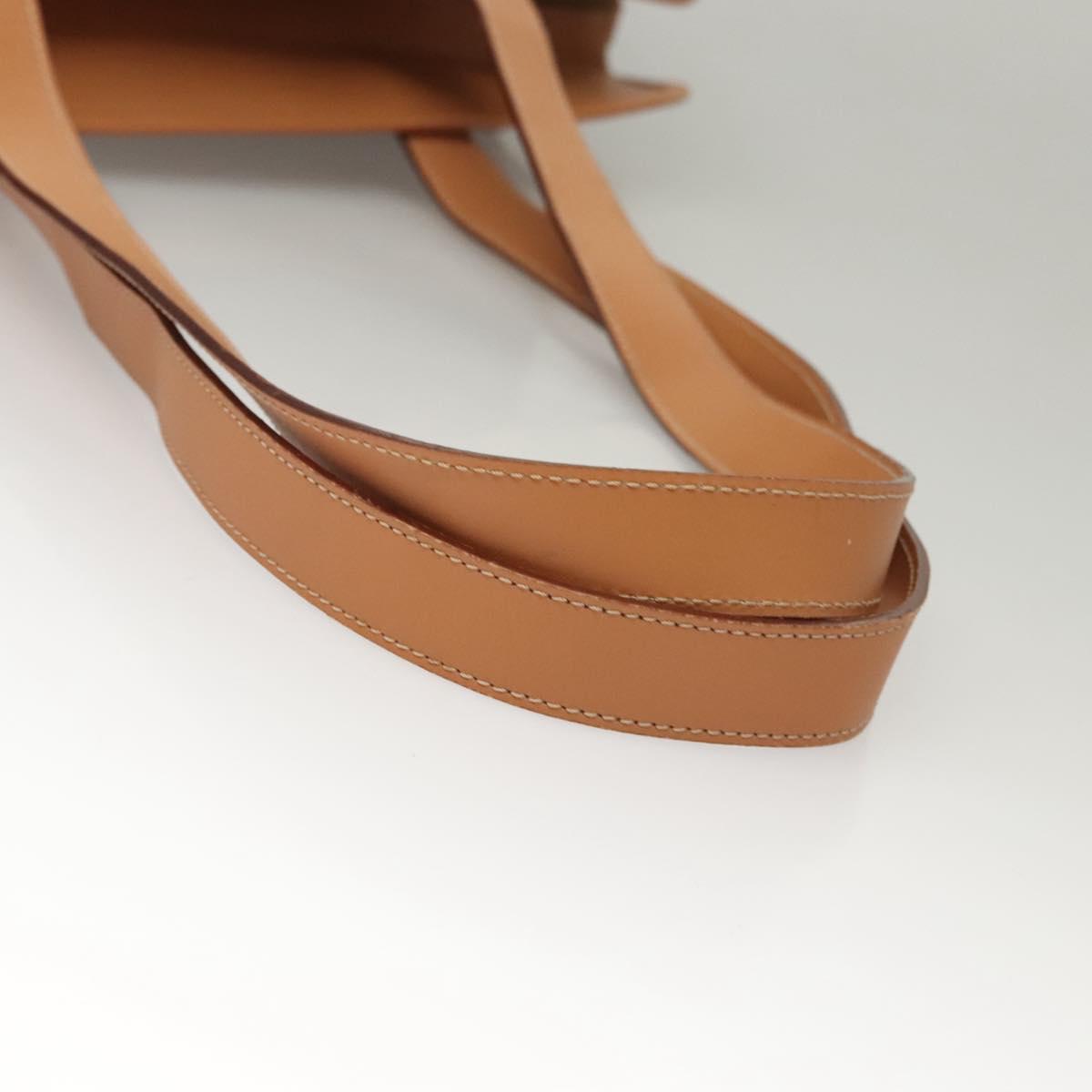 CELINE Macadam Canvas Shoulder Bag PVC Leather Brown Gold Auth sw165