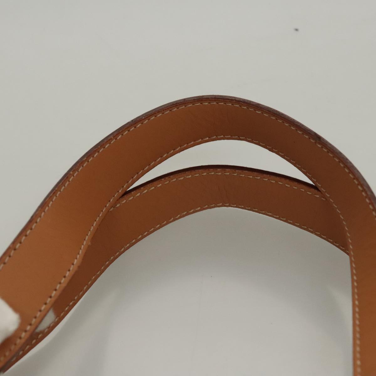 CELINE Macadam Canvas Shoulder Bag PVC Leather Brown Gold Auth sw165