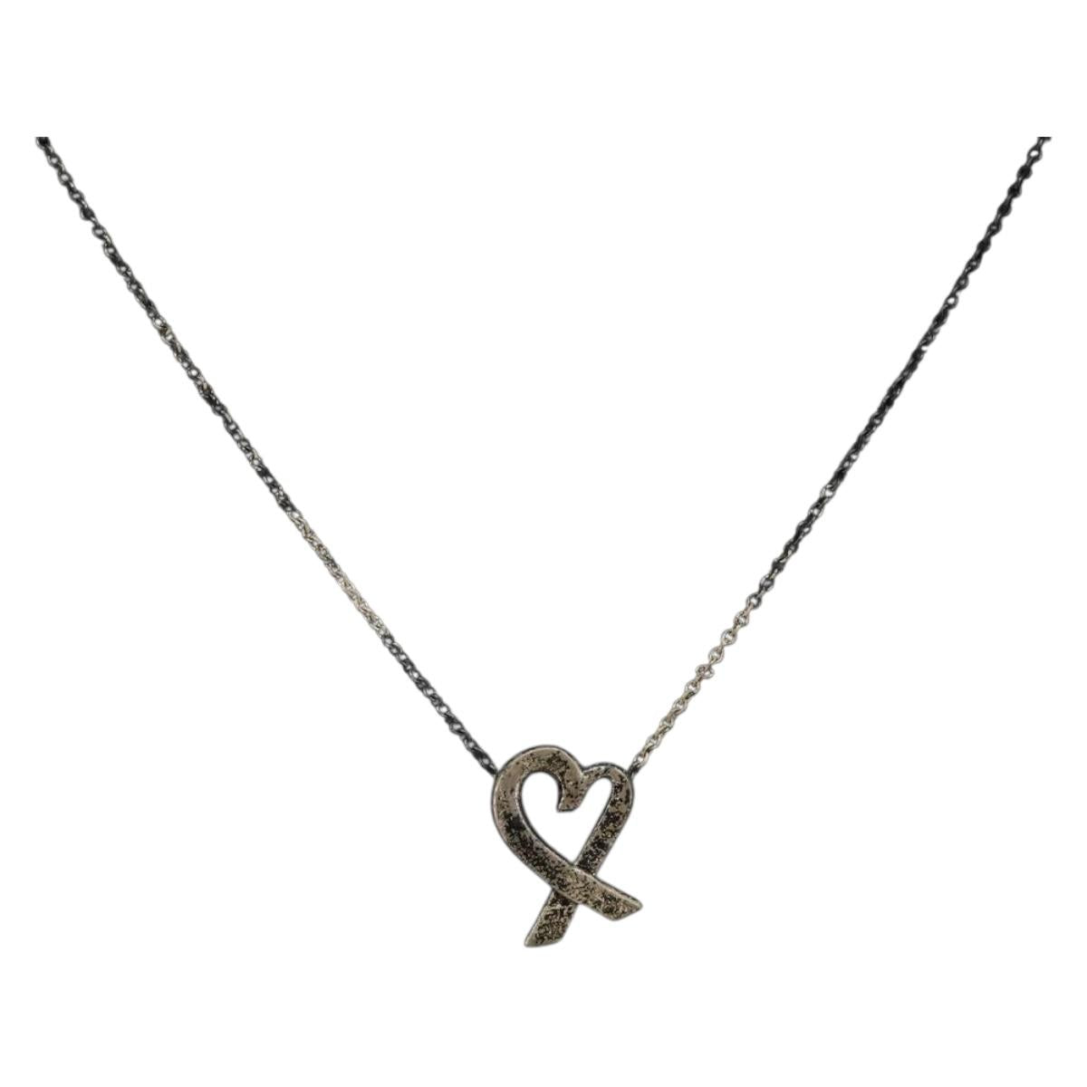 TIFFANY&Co. Loving heart Necklace Ag925 Silver Auth SW1650