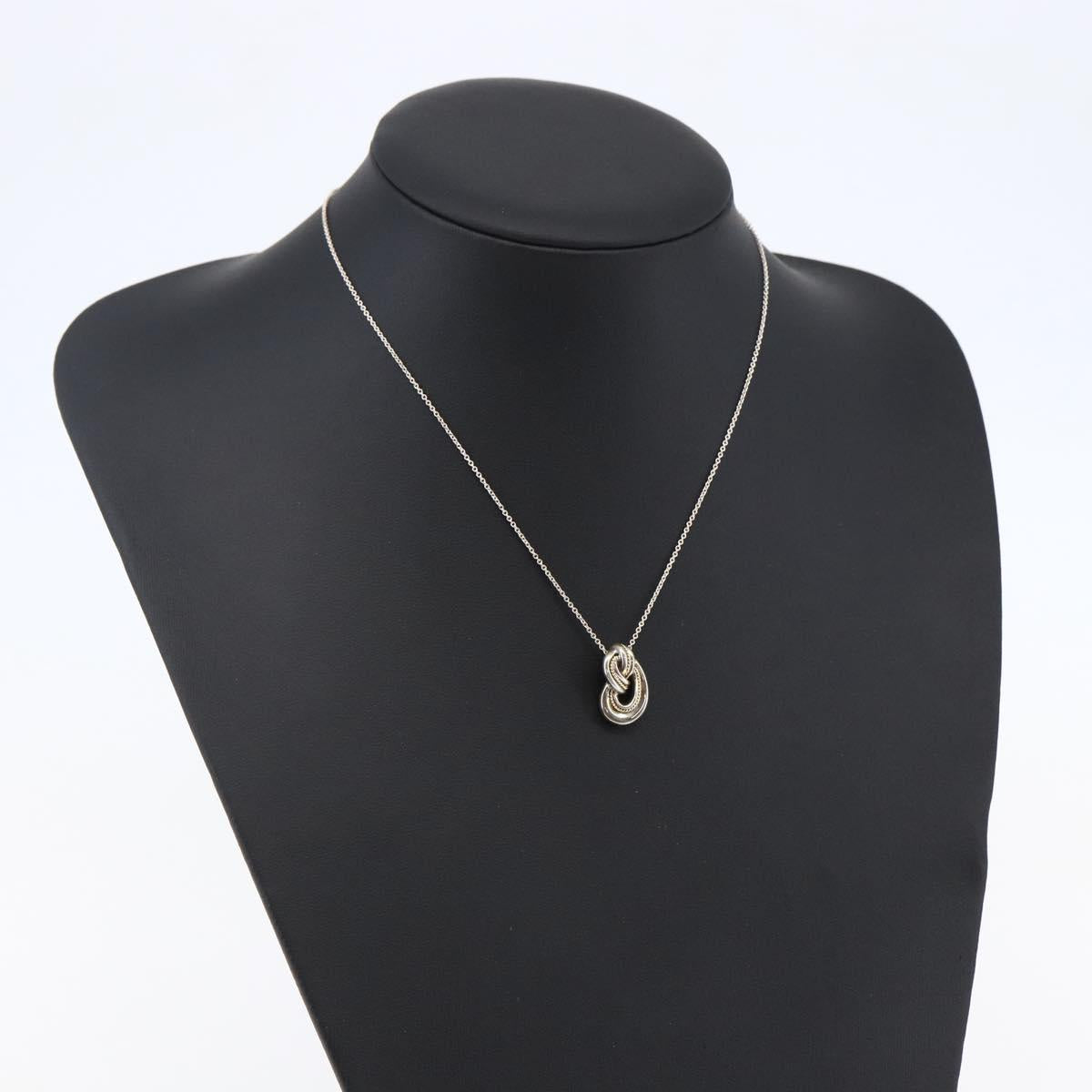 TIFFANY&Co. 18K Twist Knot Necklace Ag925 Silver Auth SW1651