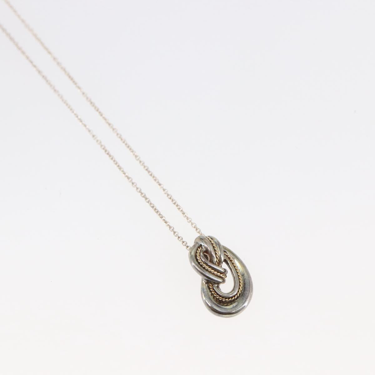 TIFFANY&Co. 18K Twist Knot Necklace Ag925 Silver Auth SW1651