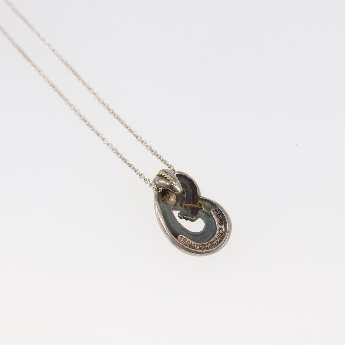 TIFFANY&Co. 18K Twist Knot Necklace Ag925 Silver Auth SW1651