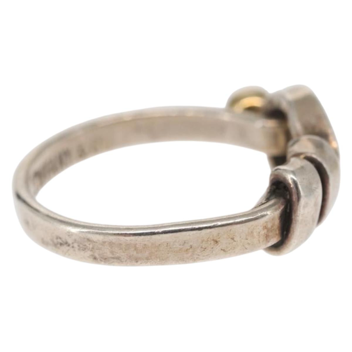 TIFFANY&Co. Love Knot Ring Ag925 K18 Silver Auth SW1656