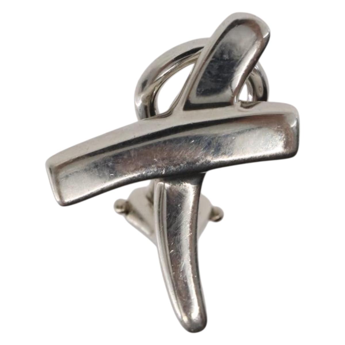 TIFFANY&Co. Kiss X Earring Ag925 Silver Auth SW1657