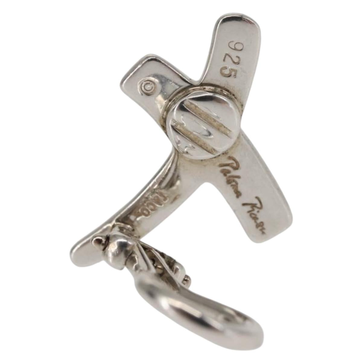 TIFFANY&Co. Kiss X Earring Ag925 Silver Auth SW1657