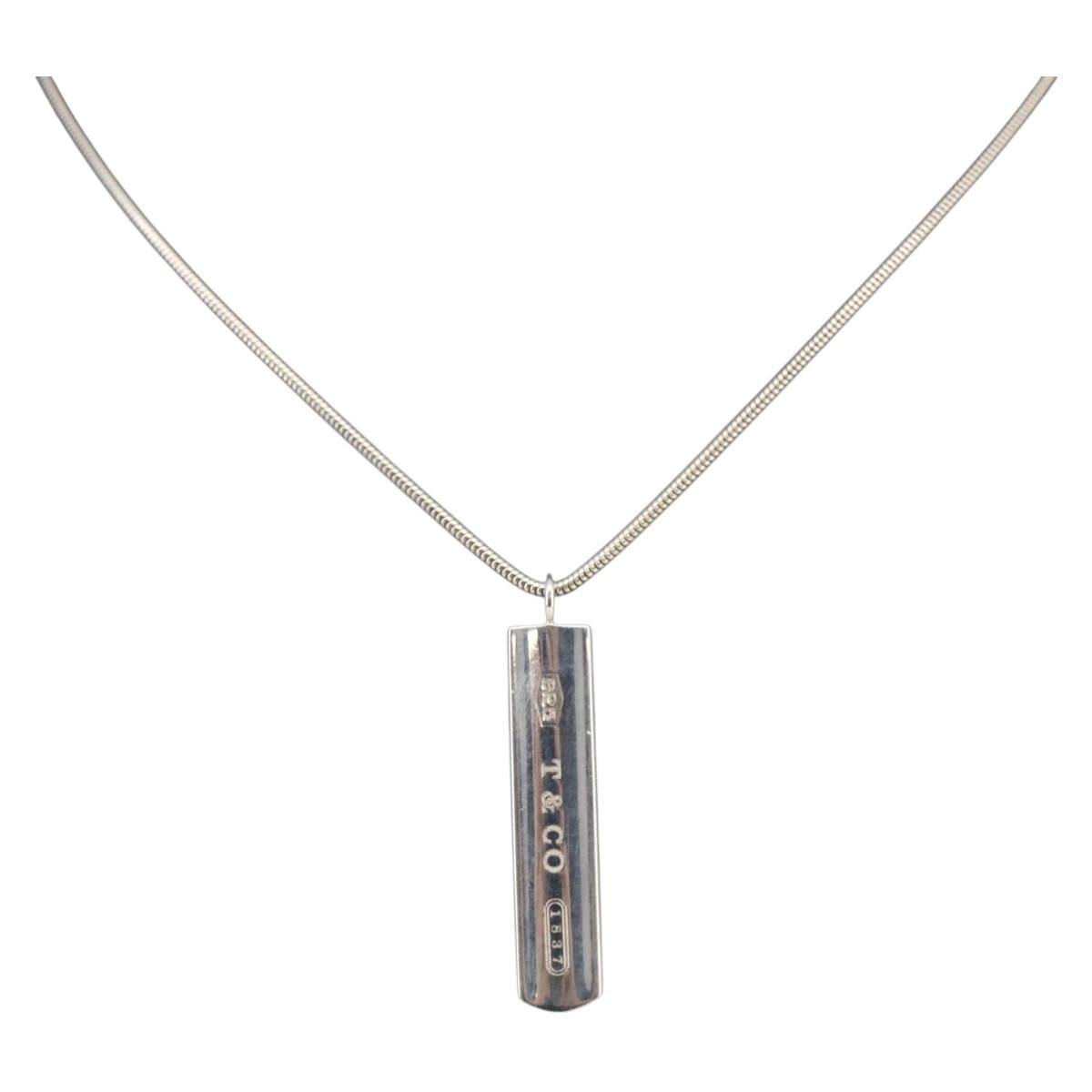 TIFFANY&Co. 1837 Bar Necklace Ag925 Silver Auth SW1661