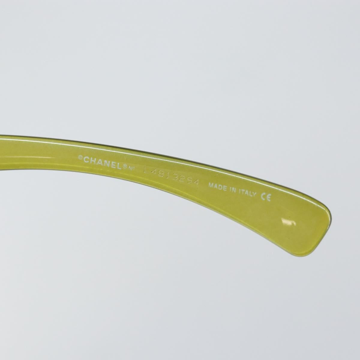 CHANEL COCO Mark Sunglasses Plastic Green CC Auth SW1668