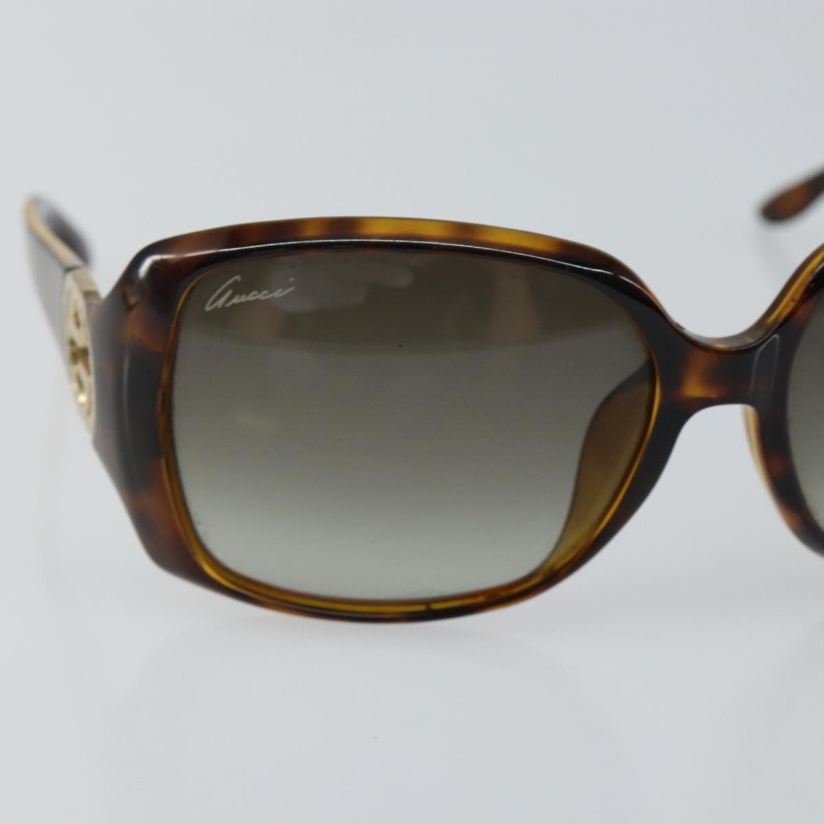 GUCCI Interlocking G Sunglasses Plastic Brown Auth SW1673