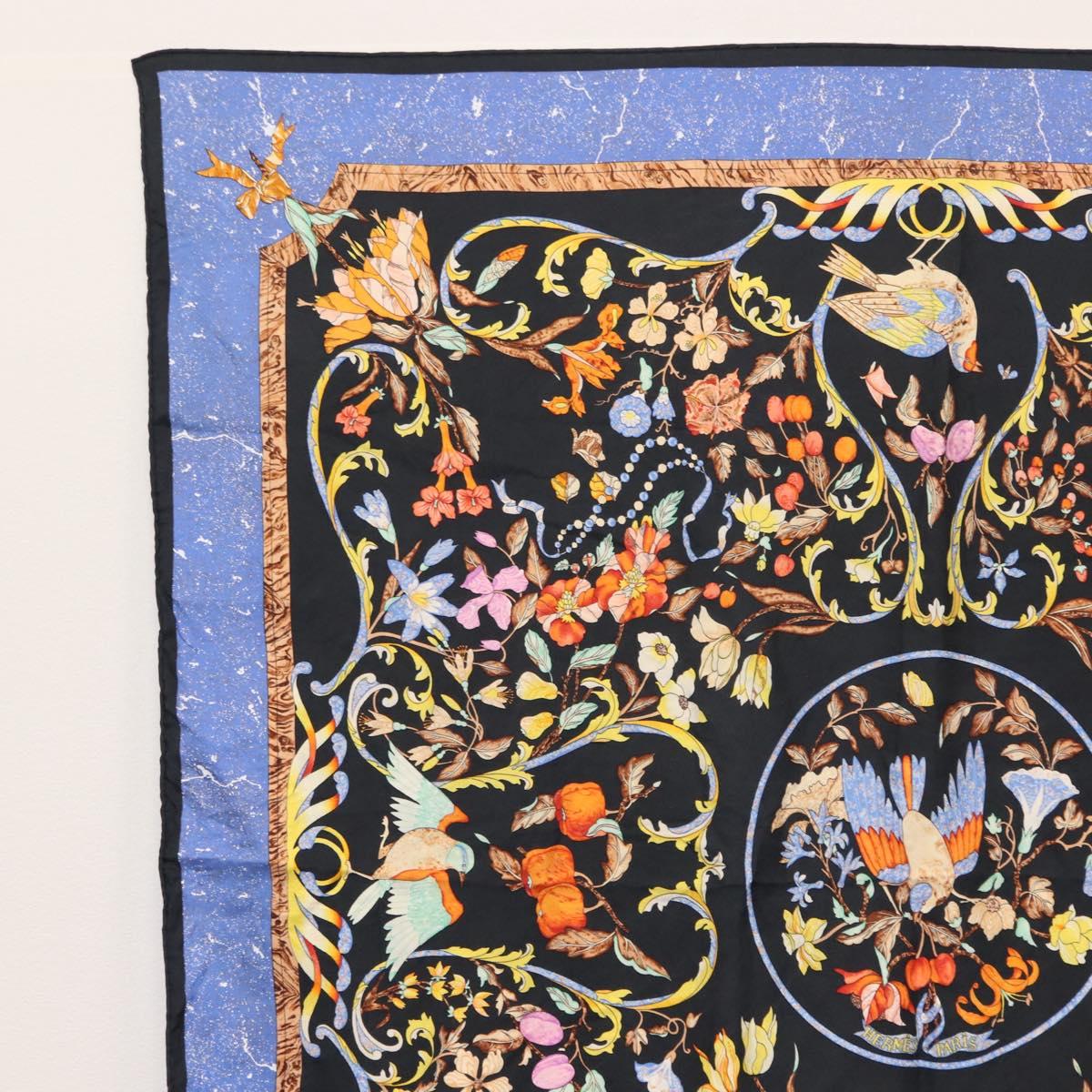 HERMES Carre 90 Scarf ""Pierres d' Orient et d' Occident"" Silk Blue Auth SW1688