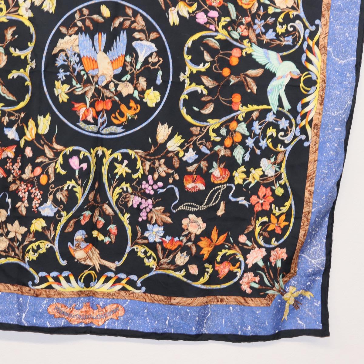 HERMES Carre 90 Scarf ""Pierres d' Orient et d' Occident"" Silk Blue Auth SW1688