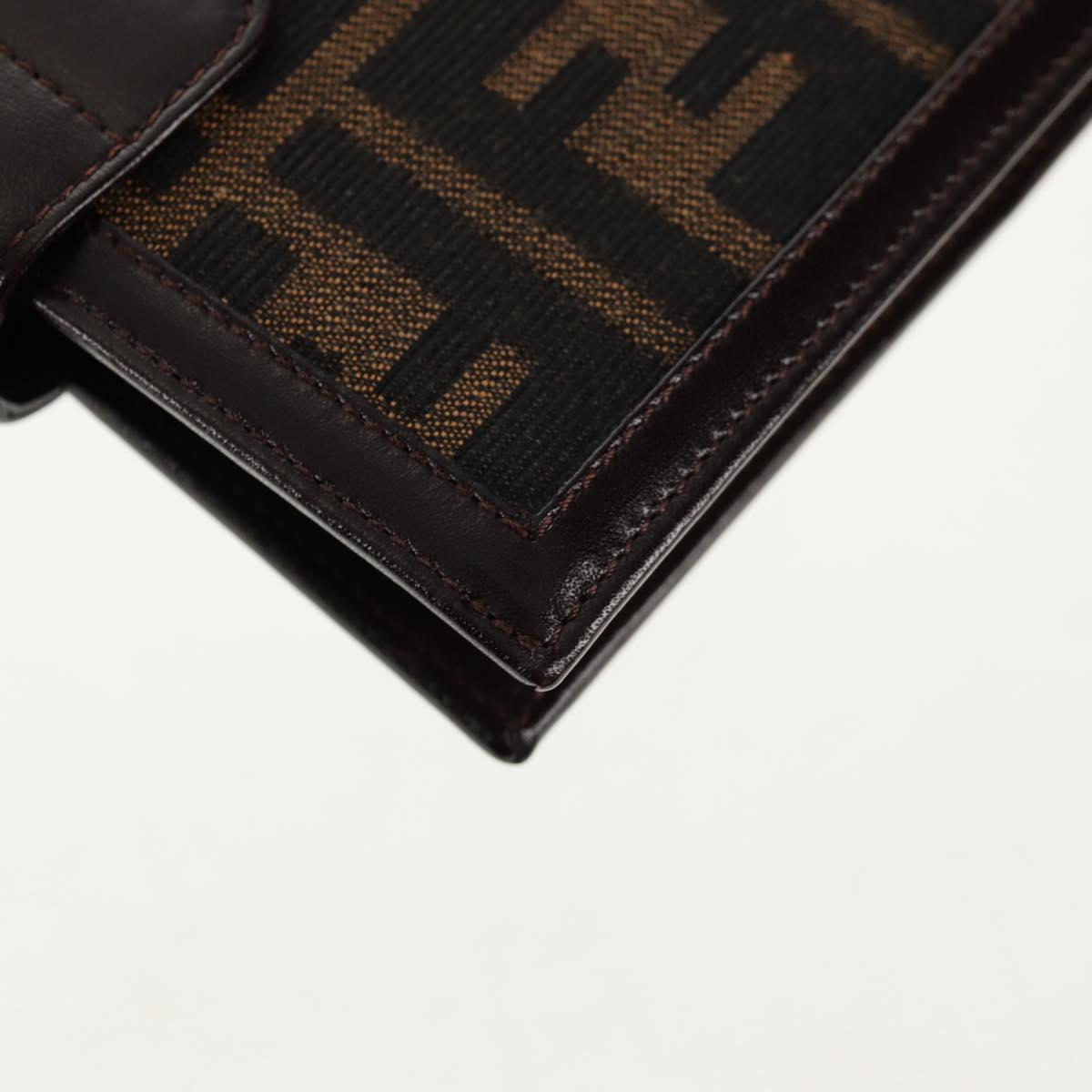 FENDI Zucca Canvas Planner Black Brown Auth sw1689V