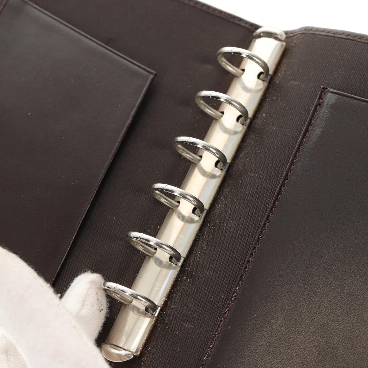 FENDI Zucca Canvas Planner Black Brown Auth sw1689V