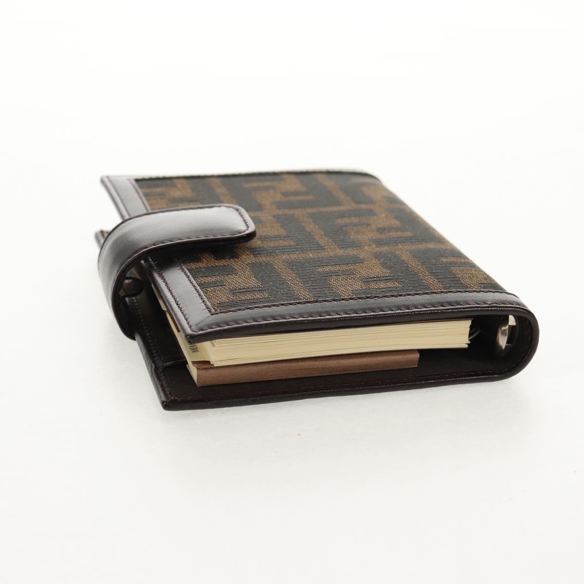 FENDI Zucca Canvas Planner Black Brown Auth sw1689V