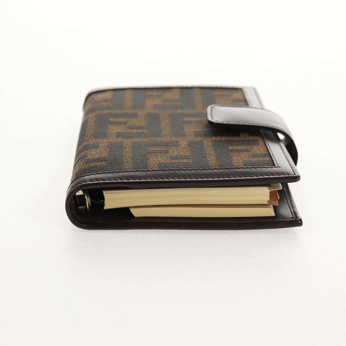FENDI Zucca Canvas Planner Black Brown Auth sw1689V