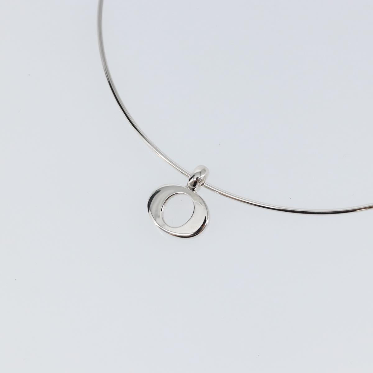 Christian Dior Choker metal Silver Auth sw1695